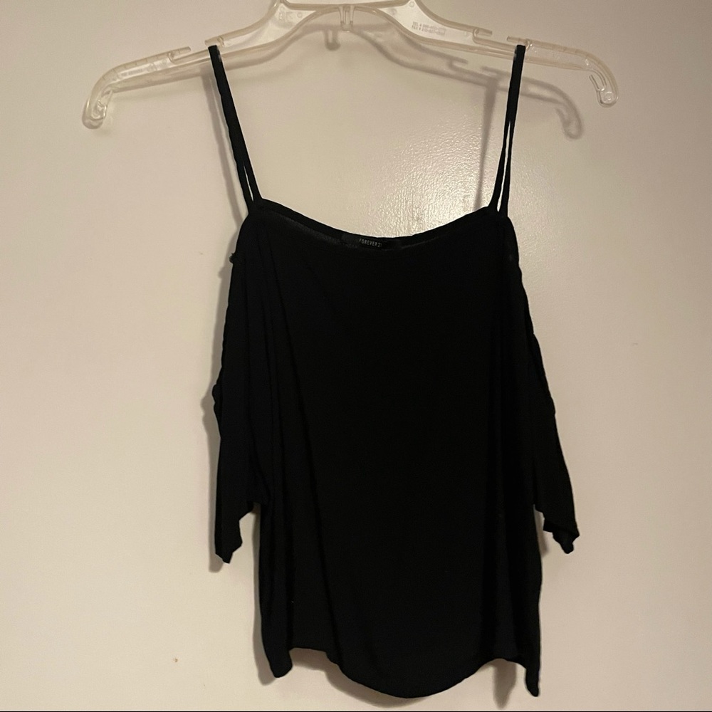 Forever 21 black off shoulder tank top